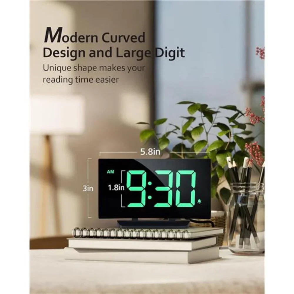 Alarm Clock for Bedrooms Kids, Large Numbers, Easy to Read & Set Digital